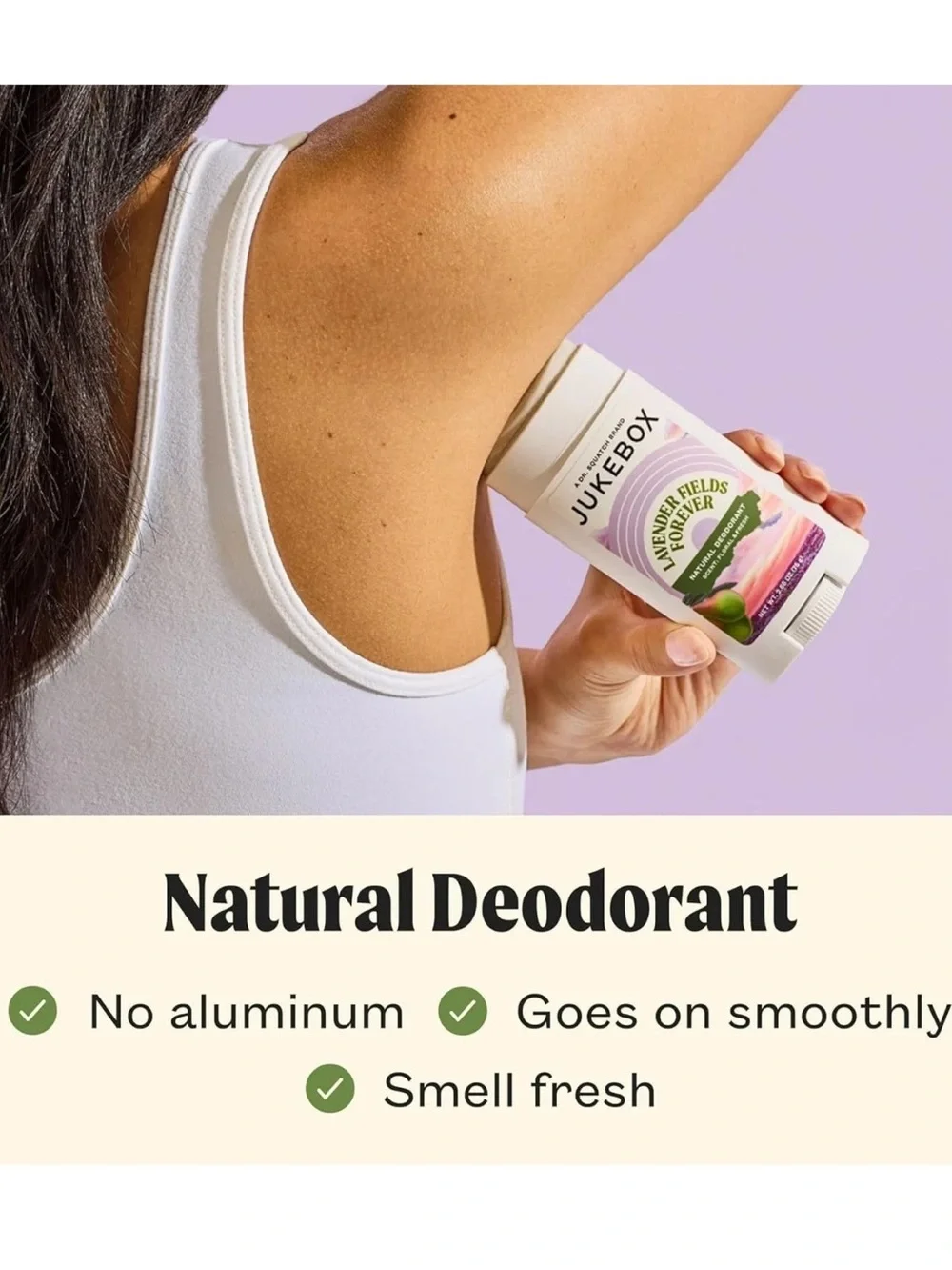 JUKEBOX Natural Deodorant Aluminum Free. Lavender Fields Forever. New.